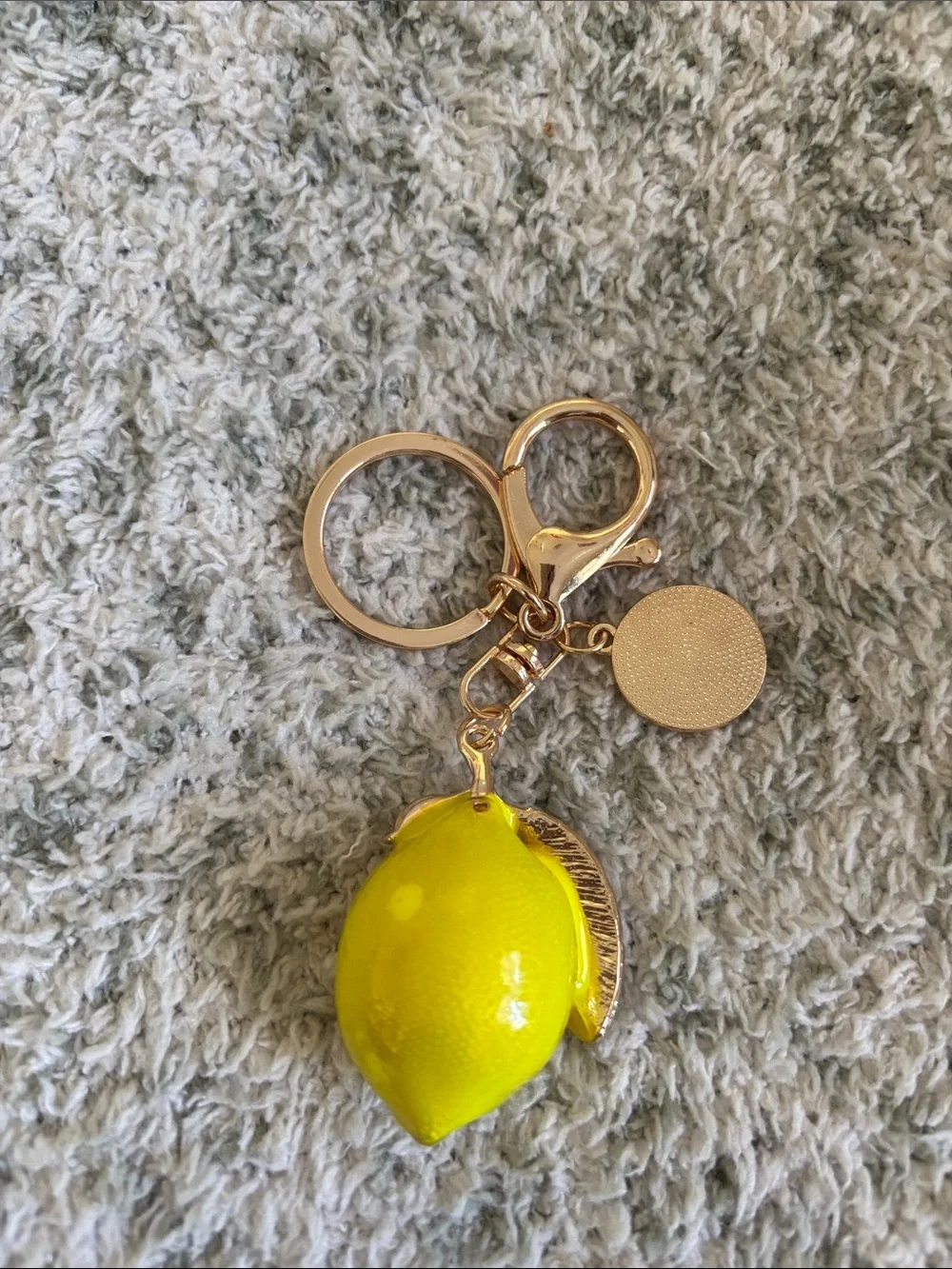 Yellow Lemon Keychain or Bag Charm Pendant NWT 4x1.5”